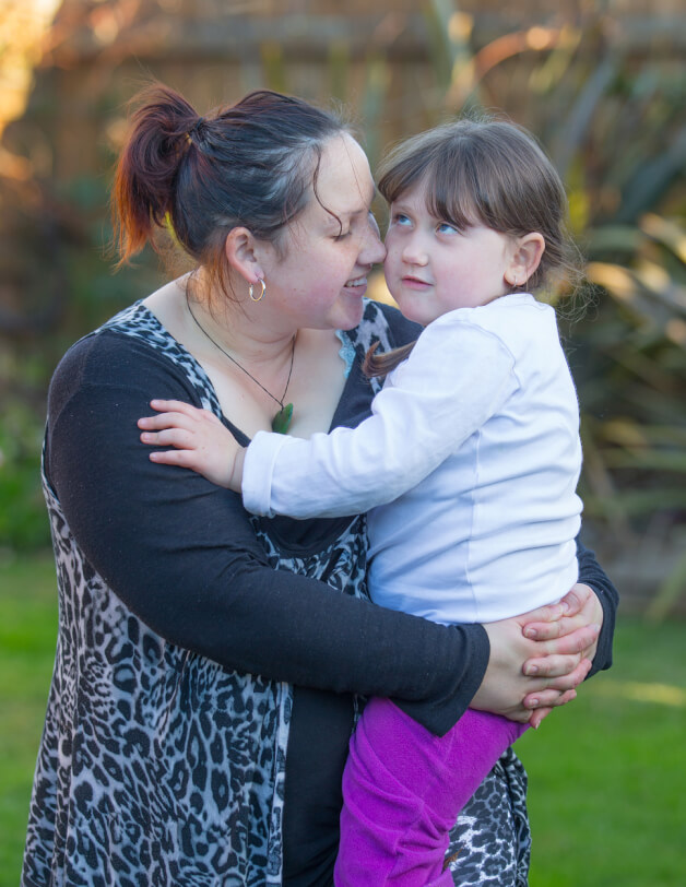 Giana having a hug with her mum Justine.