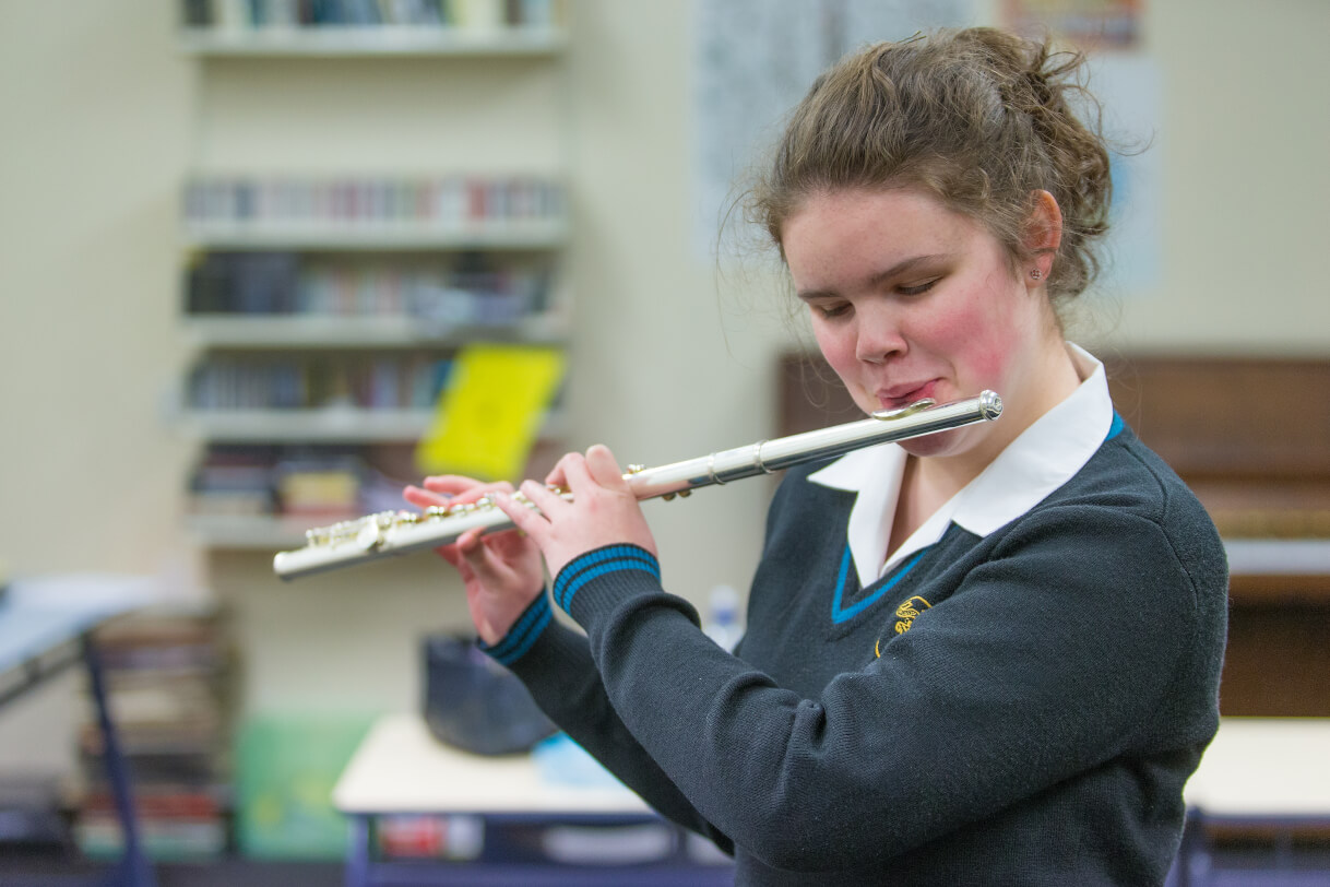 Renee playing the flute