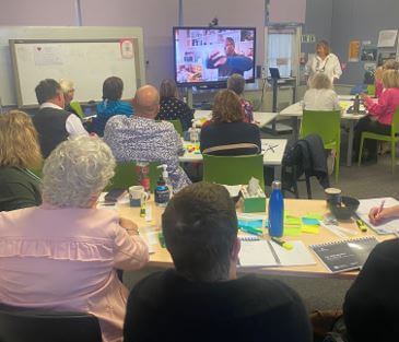 Southern team of RTV and DOM viewing a presentation by Alison Prskawetz about the curriculum refresh