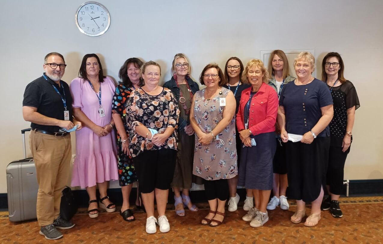 The Invercargill BLENNZ team and some of the NAS team having their group photo taken